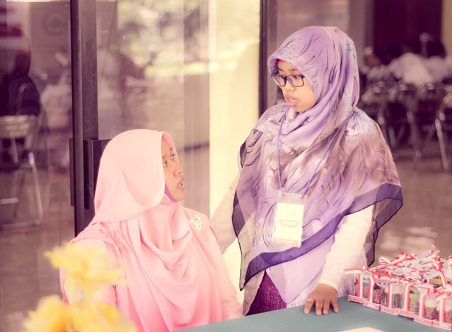 staring, confused, dealing, hijab, indonesian, surprised, women
