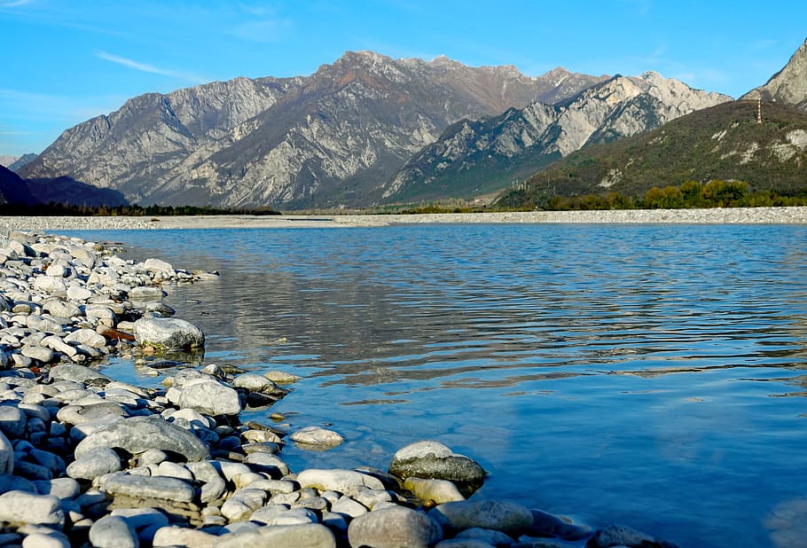 nature, waters, river, mountain, travel, landscape, summer HD wallpaper