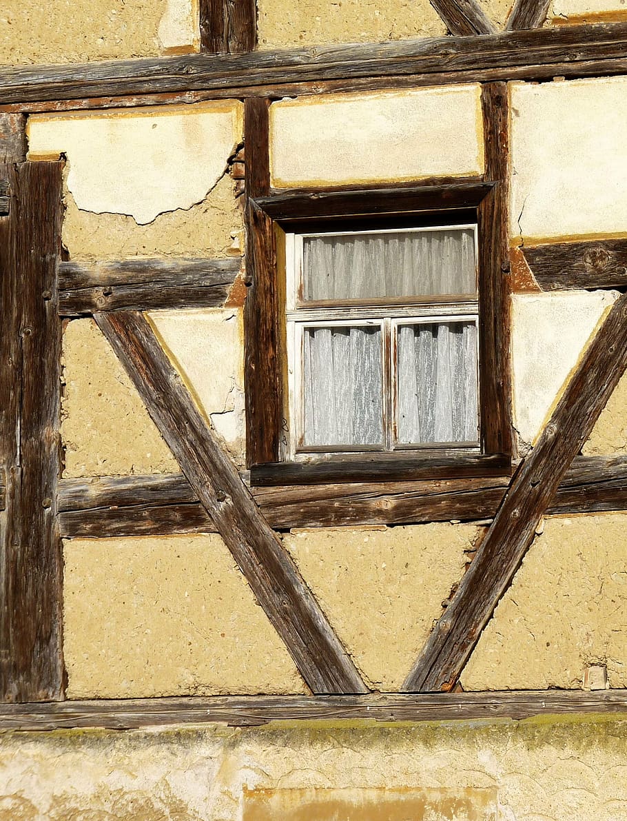 truss, window, old, building, home, fachwerkhaus, wood, bar HD wallpaper
