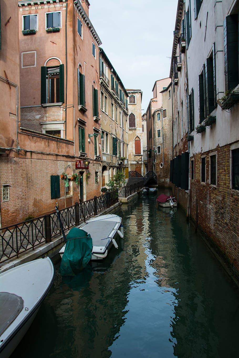 venice, channel, boot, homes, quiet, water, building exterior HD wallpaper