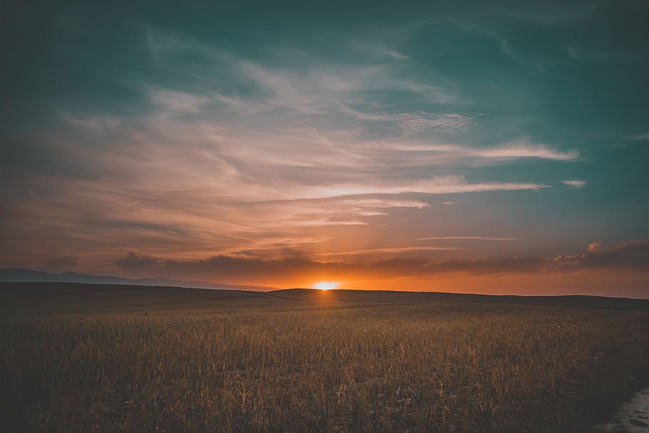 sunset in khalaj mountains, dusk, dawn, sunrise, cloudy, sky HD wallpaper