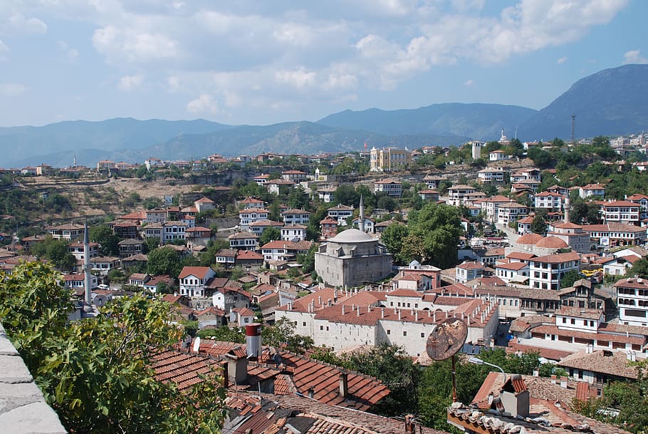 travel, safranbolu houses, panoramic view of safranbolu, architecture
