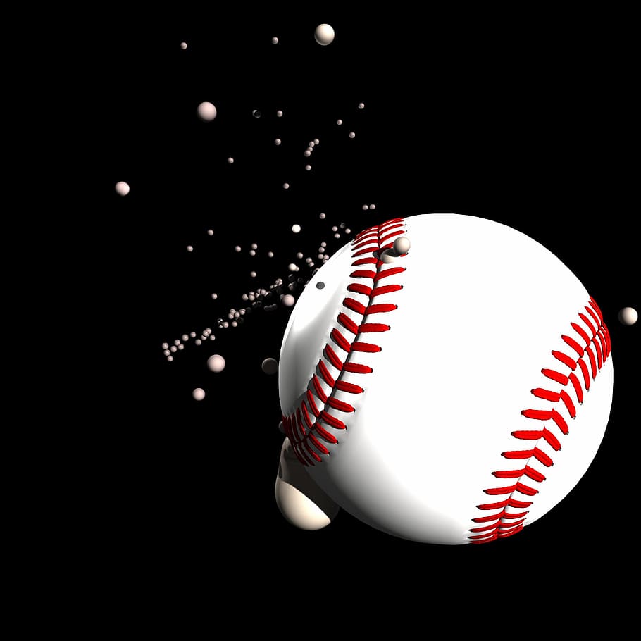 baseball illustration, impact, play, fun, sport, fly, action HD wallpaper