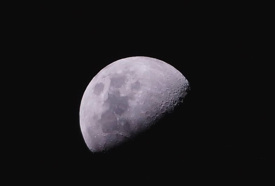 moon, night, black, good night, crater, district, astronomy HD wallpaper
