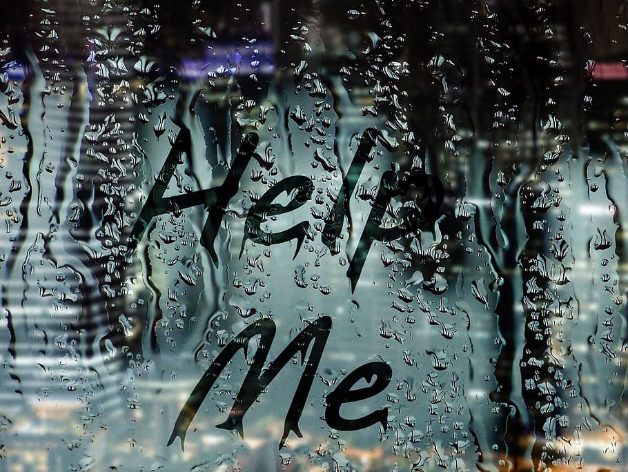 Help Me illustration, window, rain, steamy, rainy window, steamy window HD wallpaper