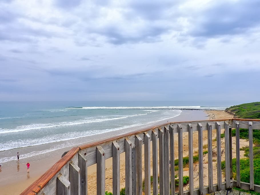 beach, ocean, sea, sand, sky, blue, surf, shore, coast, horizon HD wallpaper