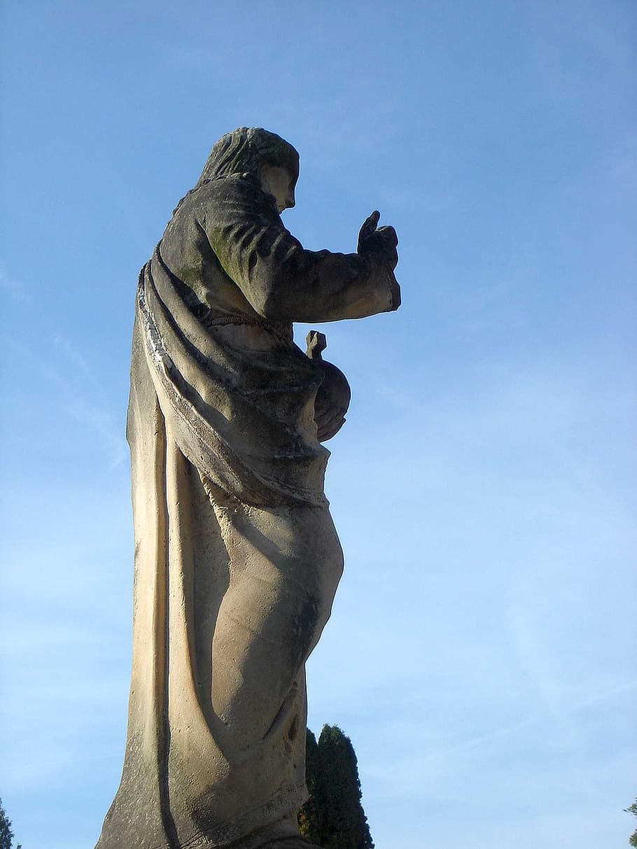 statue, stone, sadness, cemetery, death, rest, representation HD wallpaper