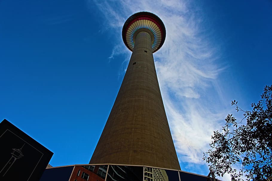calgary tower, calgary downtown, skyline, calgary cityscape HD wallpaper