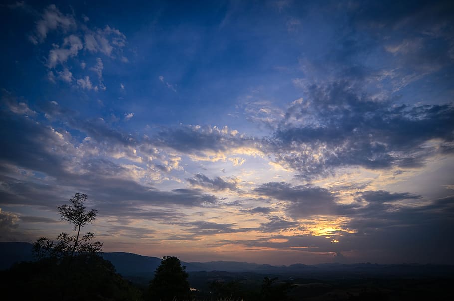dusk, sunset, landscape, twilight, silhouette, sky, cloud, cloud - sky HD wallpaper