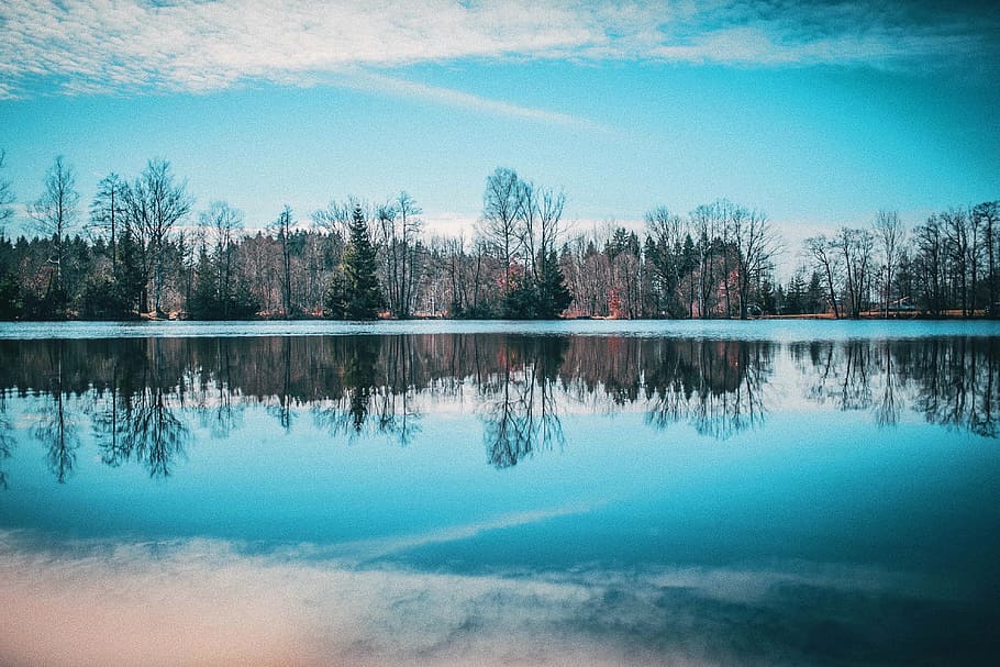 landscape, nature, water, clouds, daylight, lake, outdoors, reflections HD wallpaper