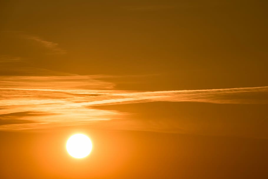 sun, sunset, setting sun, abendstimmung, evening sky, afterglow HD wallpaper