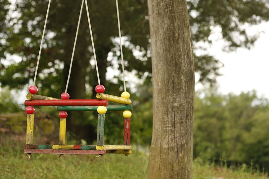 swing, tree, park, play, playground, leisure, field, outdoor HD wallpaper