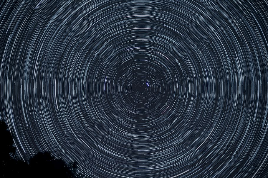 spiral gray and black digital wallpaper, time lapse photography of stars, HD wallpaper