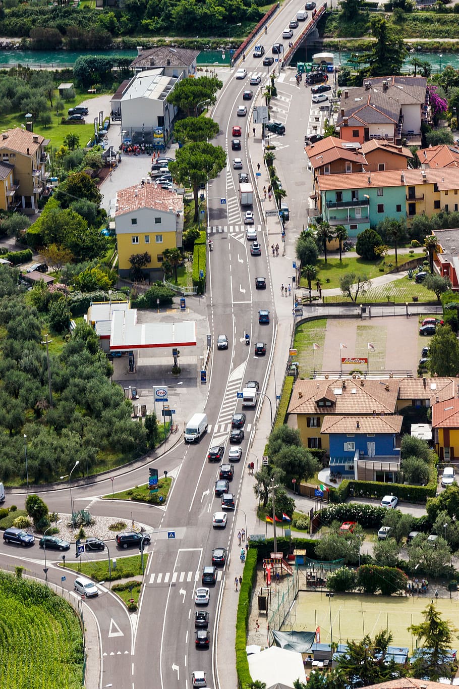 road, traffic, jam, perspective, aerial View, street, cityscape HD wallpaper