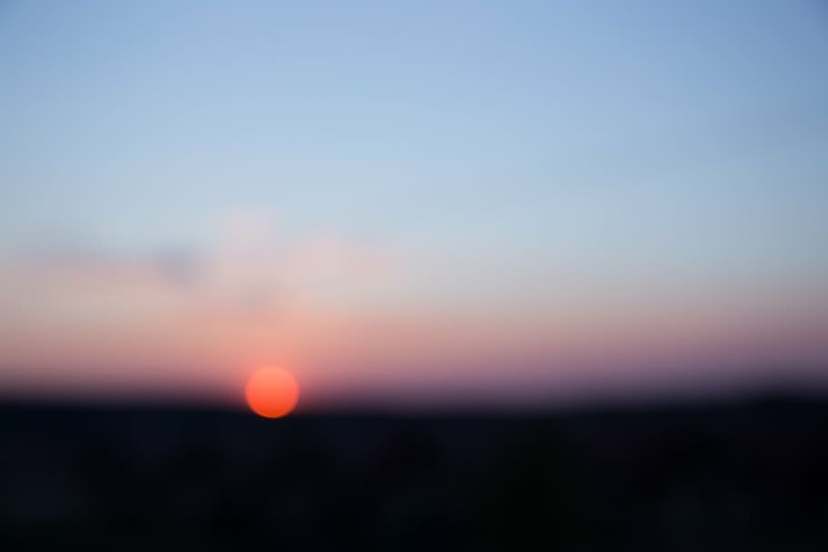 untitled, red, bokeh, light, photo, sky, sunset, blur, nature HD wallpaper