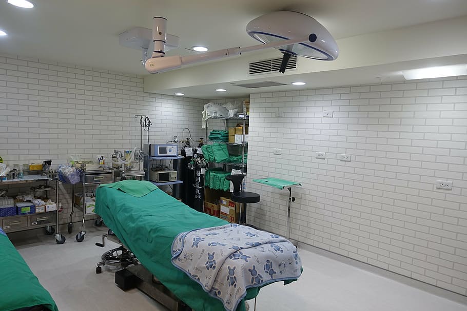 surgery room, clinic, indoors, lighting equipment, healthcare and medicine