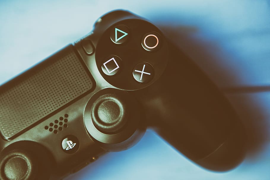 Close-up shot of the game controller for the Sony PS4 games console, HD wallpaper