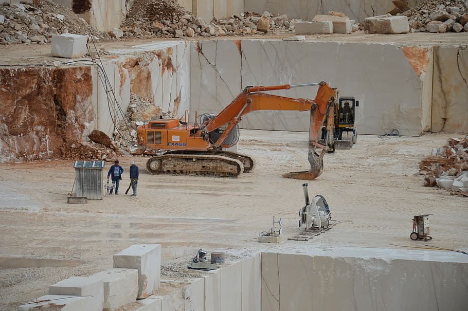 Quarry, Stone, Rock, Work, Machine, industry, heavy, digger