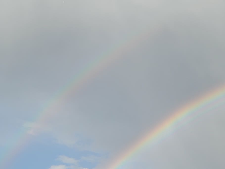 screen, sky, clouds, after the rain, rainbow, multi colored HD wallpaper