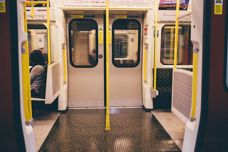 woman inside train, subway, metro, doors, transportation, travel HD wallpaper