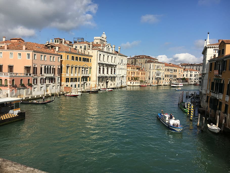 venice, channel, italy, nautical vessel, mode of transportation HD wallpaper