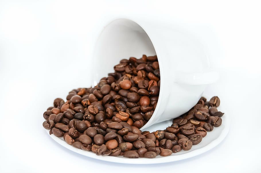 caffeine, ceramic, coffee, coffee beans, mug, plate, food and drink HD wallpaper