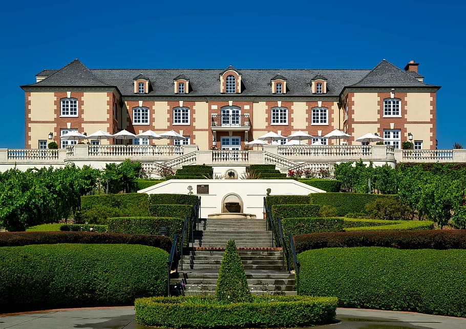winery, wine-making, building, architecture, gardens, front HD wallpaper