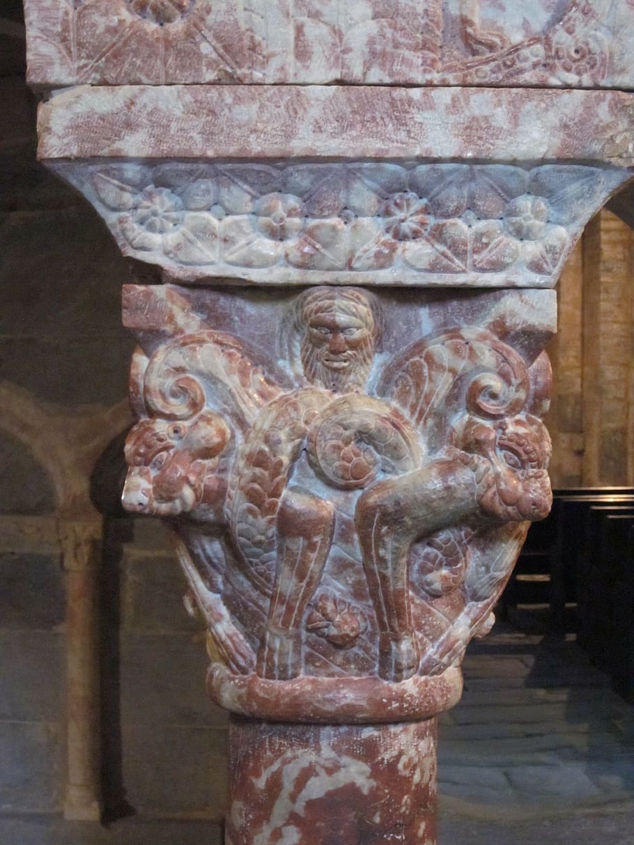 capital, serrabone, priory, monastery, romanesque, pyrénées-orientales HD wallpaper