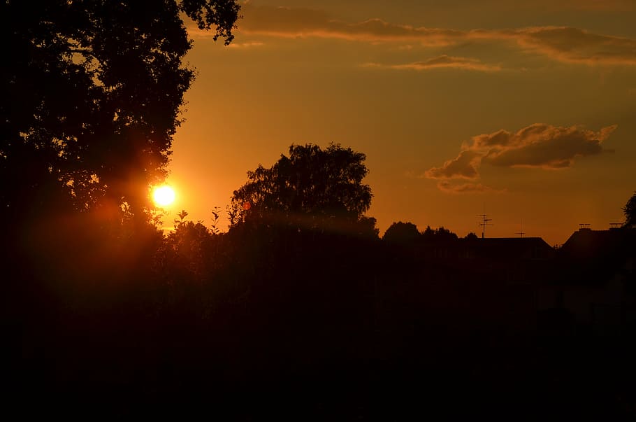 sunset, sky, evening, evening sky, twilight, afterglow, abendstimmung HD wallpaper