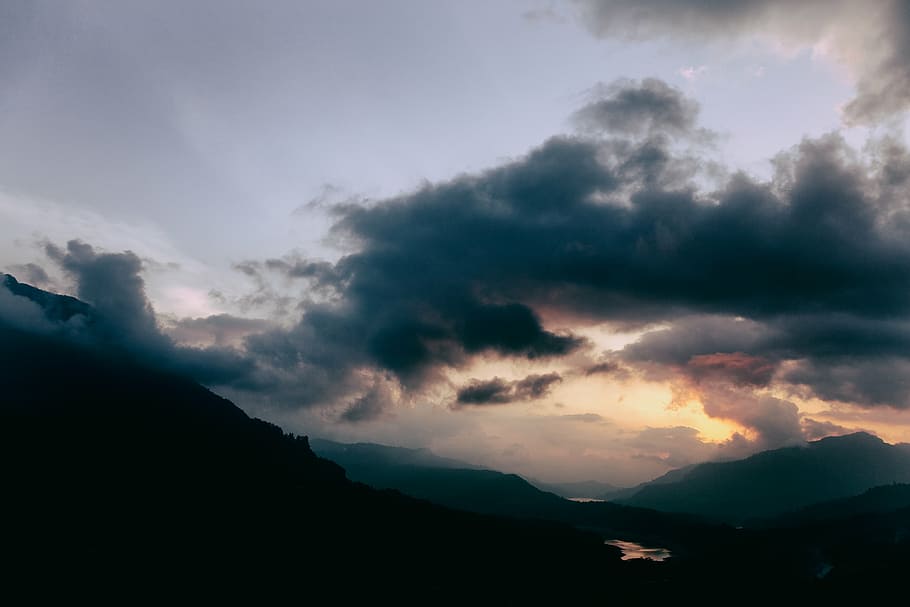 dawn, dusk, mountain, nature, outdoors, silhouette, sky, royalty  images HD wallpaper