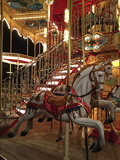 Carousel, Fun, tvoli, amusement park, arts culture and entertainment HD wallpaper