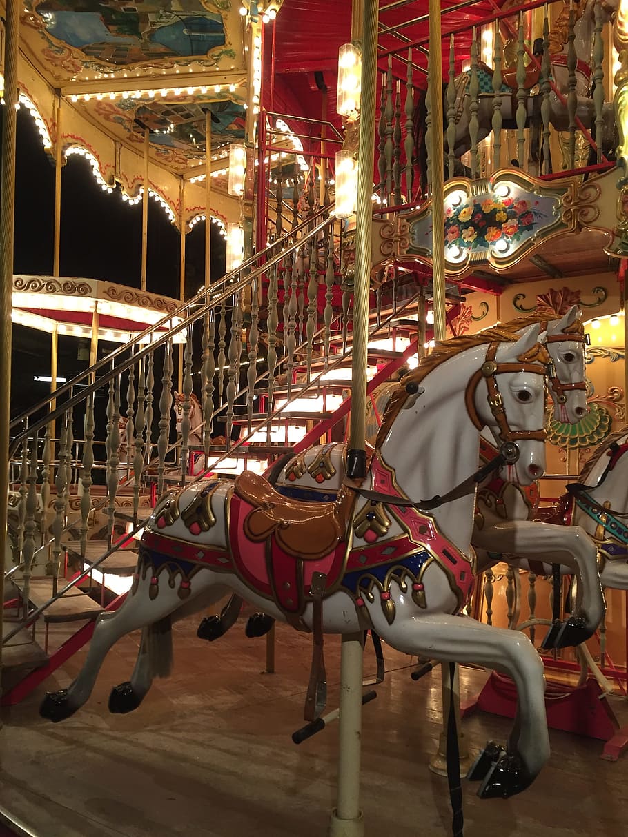 Carousel, Fun, tvoli, amusement park, arts culture and entertainment HD wallpaper