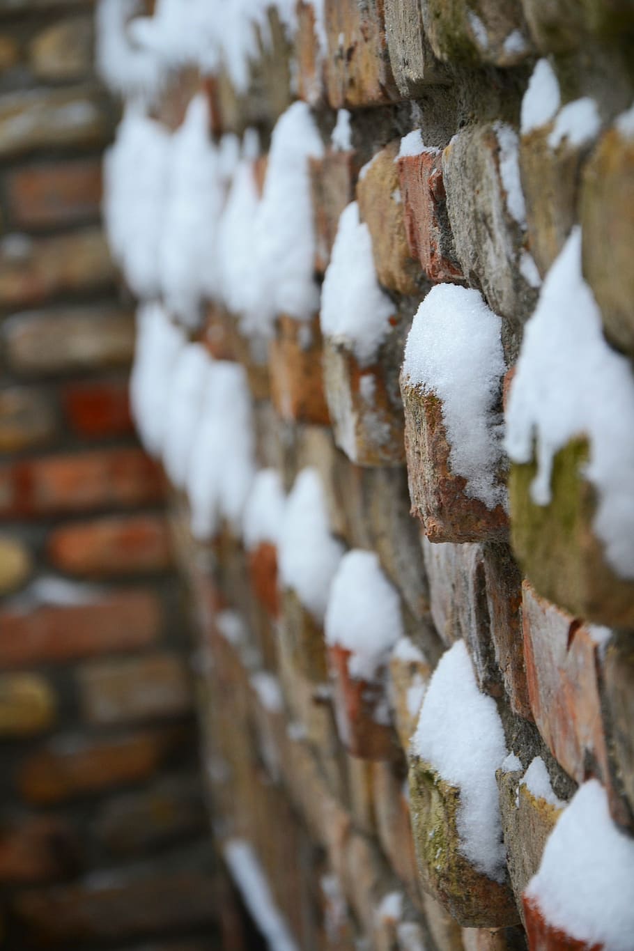 brick, cellar, winter, snow, no people, cold temperature, close-up HD wallpaper
