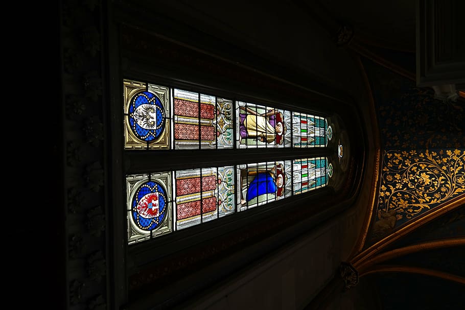 window, chapel, interior, church window, colorful, christ chapel HD wallpaper