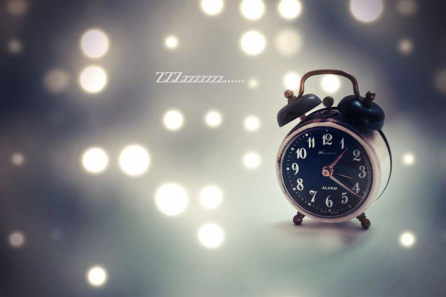 black and grey double bell alarm clock, time, sleep, minute, old clock, HD wallpaper