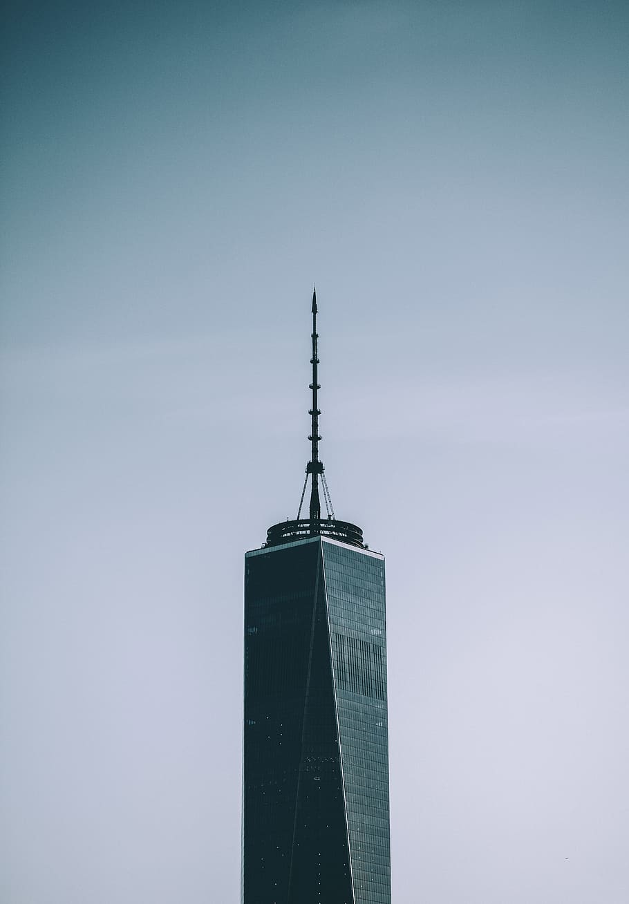 gray painted building during daytime, gray high-rise tower, aerial photography HD wallpaper