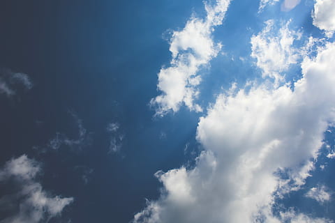 Blue Sky / White Clouds, nature, sunny, weather, day, outdoors HD wallpaper