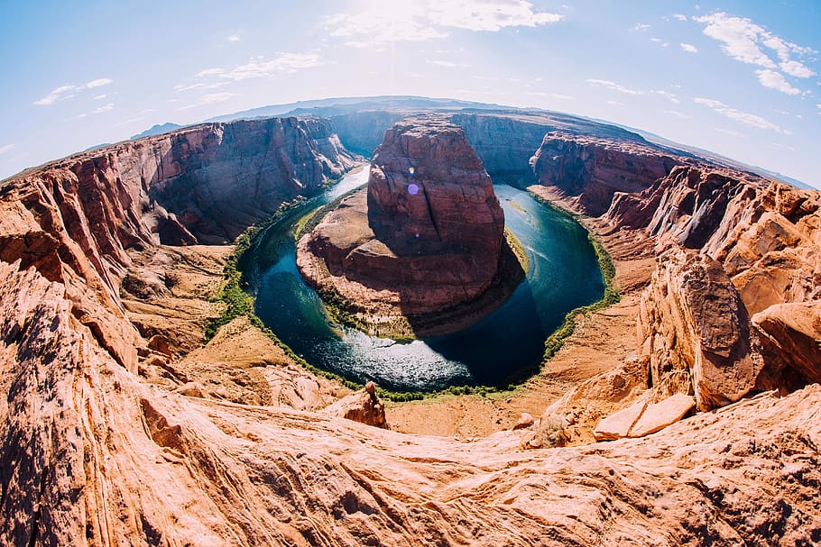 Grand Canyon fish eye view, nature, landscape, arizona, scenics HD wallpaper