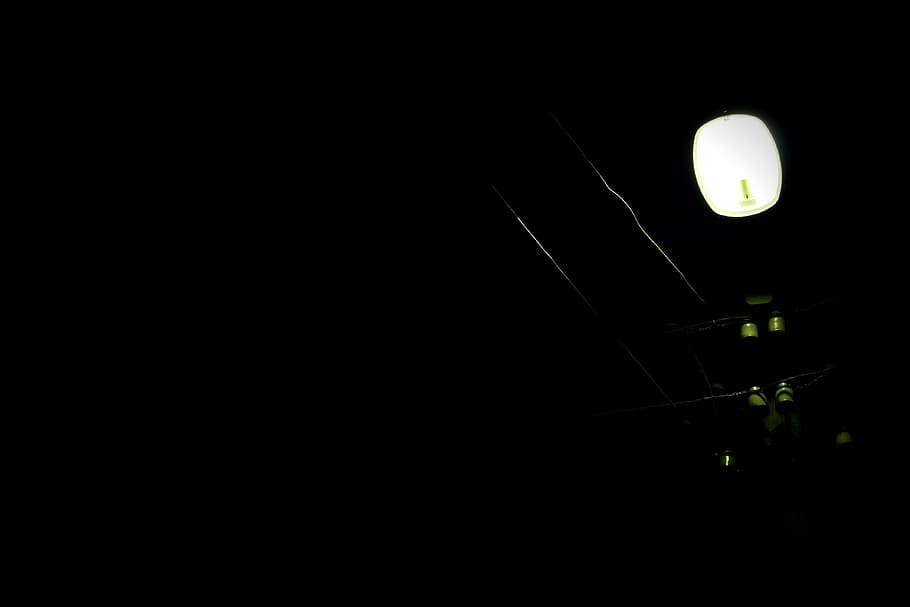 lamp, light, lights, lighting, street lamp, copy space, night HD wallpaper
