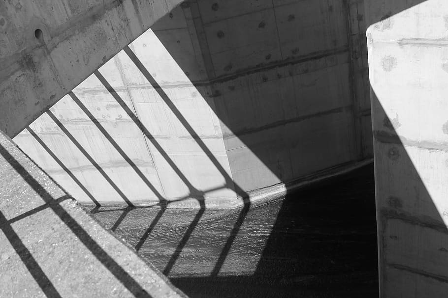 minimalist photography of gray wall with grill shadows, untitled HD wallpaper