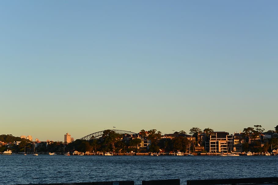 Sydney, Skyline, Landscape, building exterior, sea, city, cityscape HD wallpaper