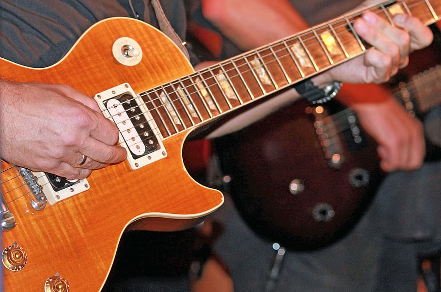 guitar, strings, music, instrument, play guitar, hand, electrically HD wallpaper