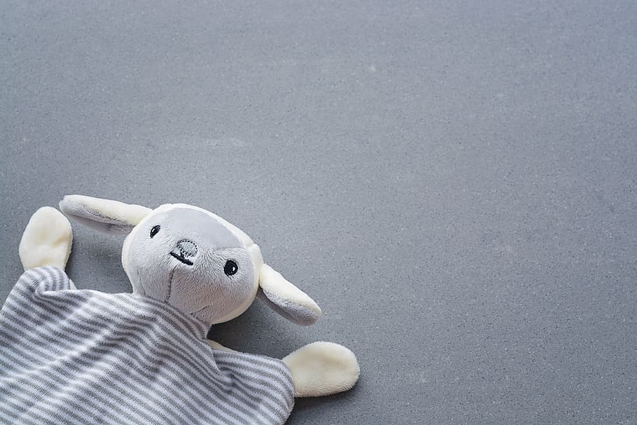 gray and beige animal plush toy on gray surface, toys, doudou HD wallpaper