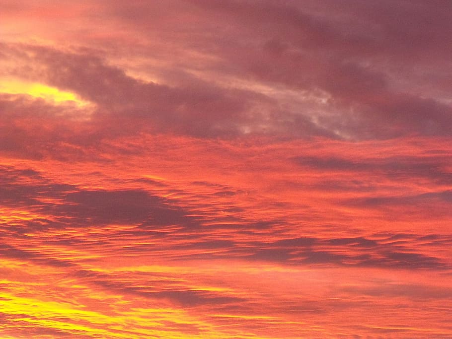 sunset, cloudy, sky, sunrise, outdoor, horizon, dramatic, morning HD wallpaper