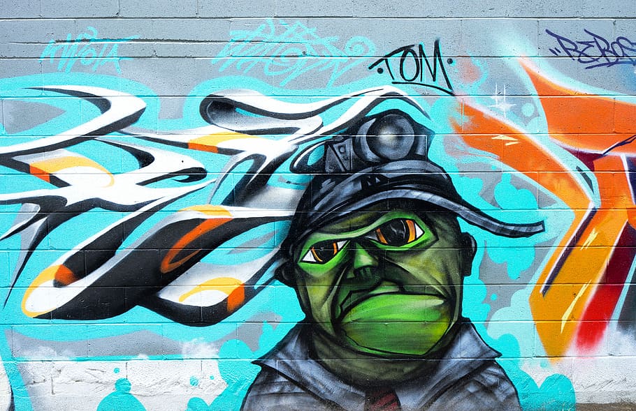multicolored graffiti on gray wall, graffiti wall paint, art HD wallpaper