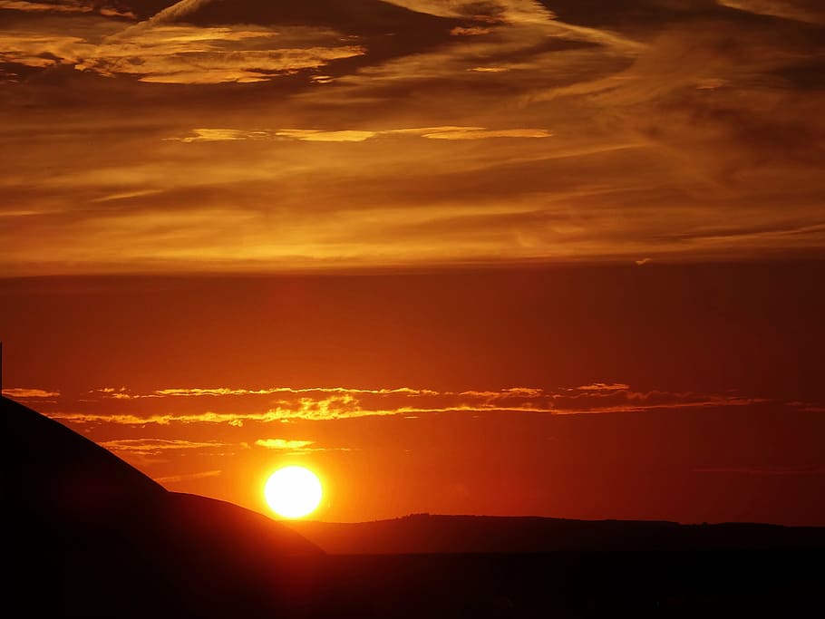 sunset, sky, clouds, setting sun, abendstimmung, twilight, cloud - sky HD wallpaper