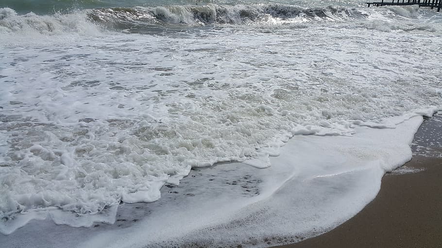 sea, seaside, beach, summer, ocean, sand, water, wave, foam HD wallpaper