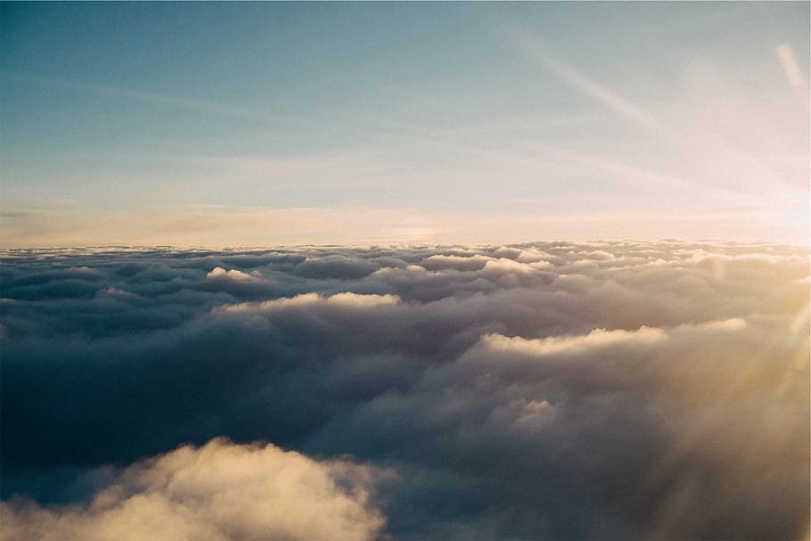 aerial photo of clouds under the sky, photography, bed, air HD wallpaper