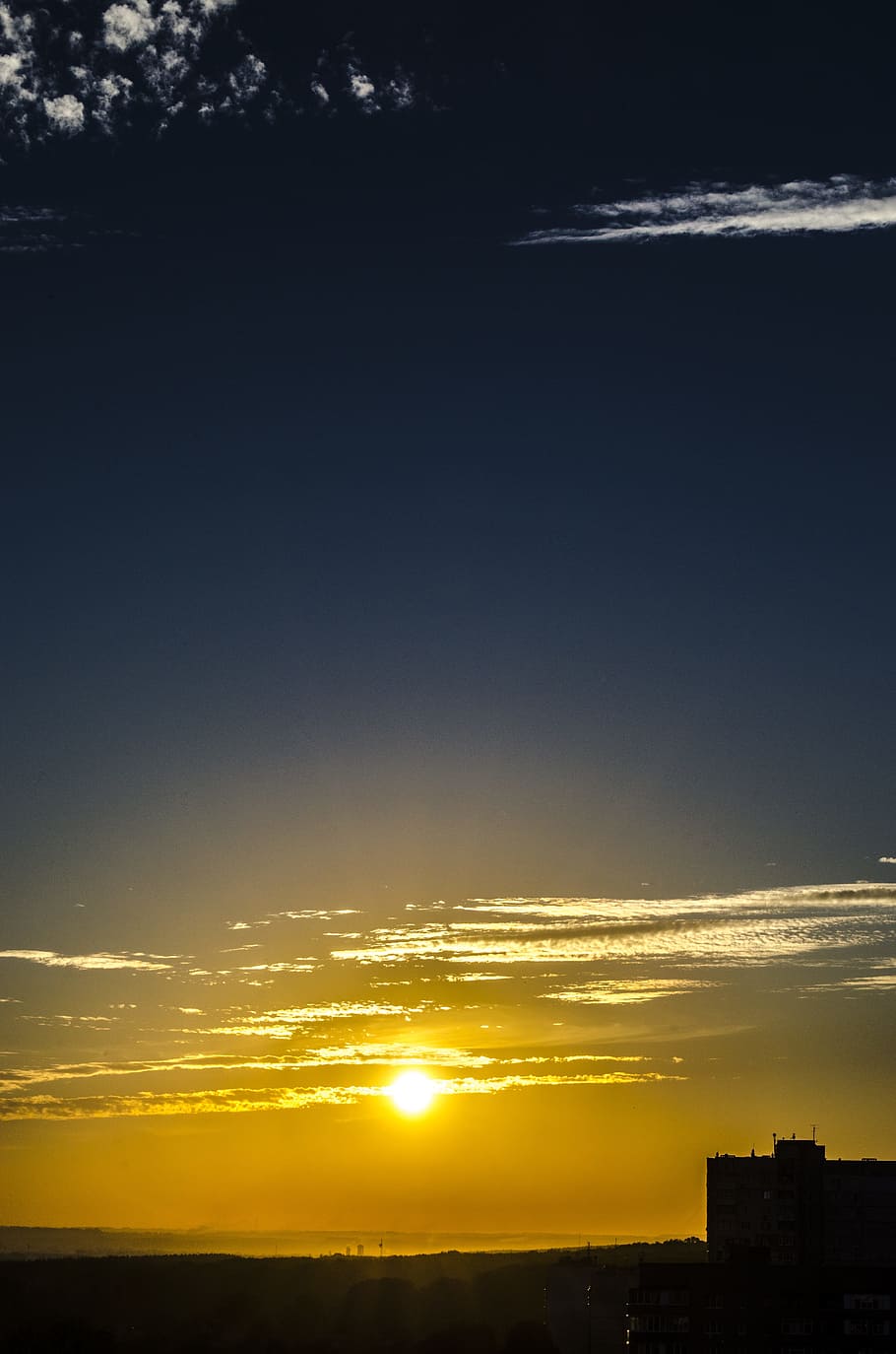 sunset, dark sky, bright, living nature, sunlight, architecture HD wallpaper