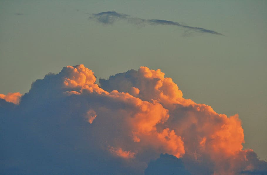 Pink Cloud, Cumulus, large, dense, sky, glow, sunset, nature HD wallpaper